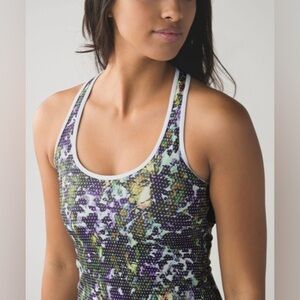 Vintage Lululemon Cool Racerback Small Floral Sport Multi Sz 4 Tank Top